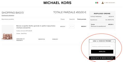 codici sconto michael kors